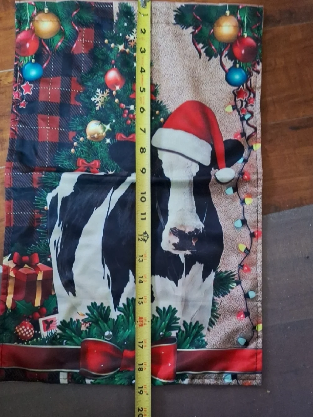 Christmas Cow Holiday  Flag - Red, Green, Black, White